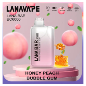 Lana拉娜電子煙拋棄式一次性6000口-可充電【蜜桃泡泡糖】